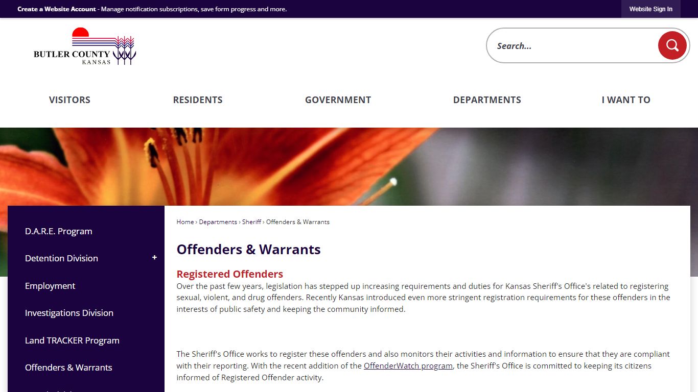 Offenders & Warrants | Butler County, KS - Official Website