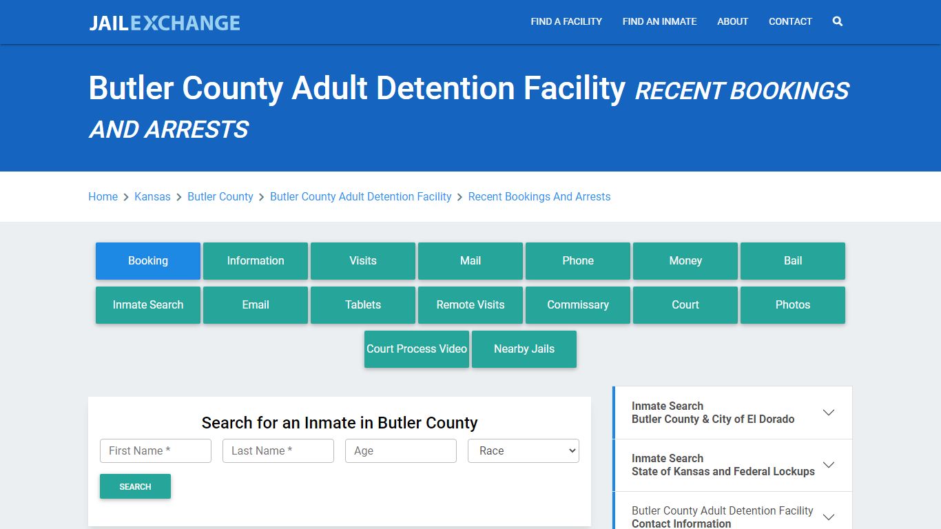 Butler County Adult Detention Facility KS Recent Arrests and Bookings